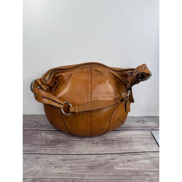 Vintage COACH 3651 Camel Brown Leather Shoulder Bag Retro Hobo Soho - Picture 10 of 16